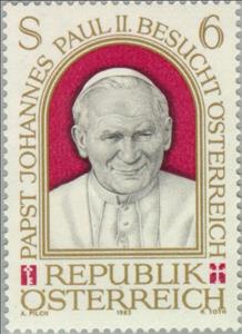 Stamp, Pope John Paul II (1920-2005), Austria,  , Religion, Popes