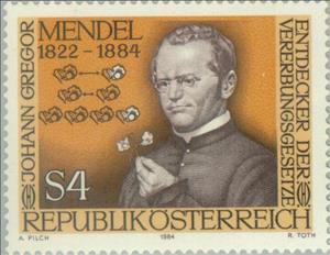Stamp, Johann Gregor Mendel, 100th day of his death, Austria,  , Scientists