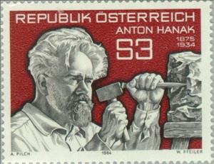 Stamp, Anton Hanak (1875-1934) sculptor, Austria,  , Sculptures, Artists, Sculptors