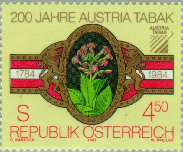 Cigar ribbon with tobacco plant