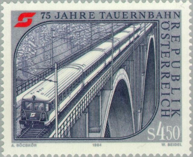 Tauern Railway Train on the Falkenstein Bridge