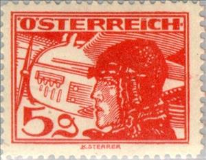 Stamp, Pilot & biplane Hansa Brandenburg C-1, Austria,  , Pilots, Aviation, Aircrafts