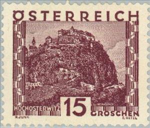 Stamp, Hoch-Osterwitz Castle, Kärnten - large format, Austria,  , Landscapes, Castles