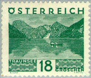 Stamp, Traunsee, Upper Austria - large format, Austria,  , Landscapes, Rowing Boats, Lakes