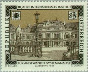 Stamp, Laxenburg castle, seat of the institute, Austria,  , Sculptures, Science, Lanterns, Statues, Castles