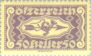 Stamp, Posthorn & arrow, Austria,  , Post Horns