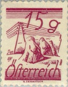 Stamp, Stooks & telegraph wires, Austria,  , Communication, Telecommunication, Agriculture, Telegraphy