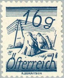 Stamp, Stooks & telegraph wires, Austria,  , Communication, Telecommunication, Agriculture, Telegraphy