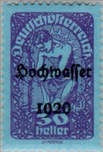 Stamp, Allegory, Austria,  , Disasters, Floodings