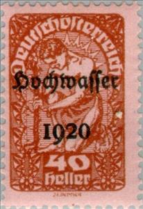 Stamp, Allegory, Austria,  , Disasters, Floodings