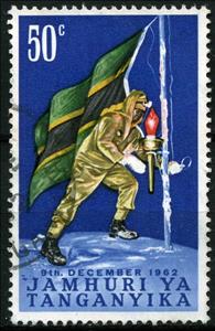 Stamp, Hoisting Flag, Tanganyika,  