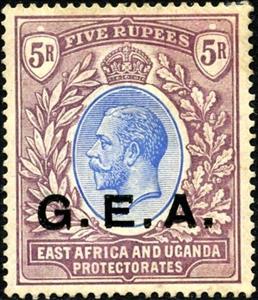 Stamp, Overprinted G.E.A., Tanganyika,  