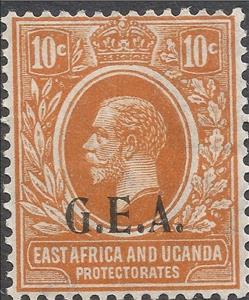 Stamp, Overprinted G.E.A., Tanganyika,  