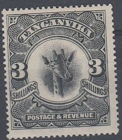 Stamp, Giraffe (Giraffa camelopardalis), Tanganyika,  , Giraffes