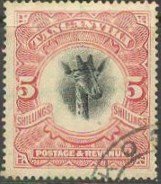 Stamp, Giraffe (Giraffa camelopardalis), Tanganyika,  , Giraffes
