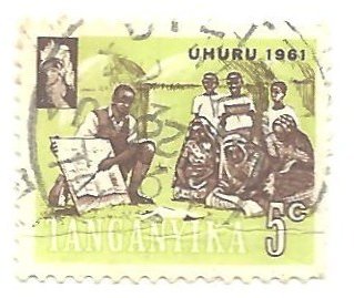 Stamp, Teacher,Villagers, Tanganyika,  , Schools, Professions, Teachers