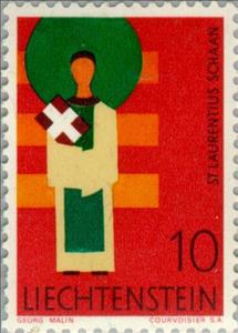 Stamp, St. Laurentius, Schaan, Liechtenstein,  , Saints