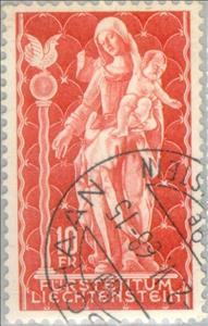 Stamp, Madonna of Schellenberg, Liechtenstein,  , Saints