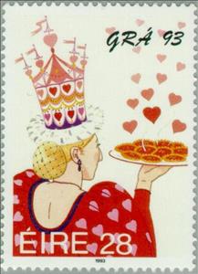 Stamp, Love (GRA '93), Ireland,  , Valentine's Day, Queens, Love, Hearts