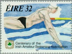 Stamp, Centenary of the Irish Amateur Swimming Association, Ireland,  , Sport, Aquatic Sports, Swimming, Anniversaries and Jubilees