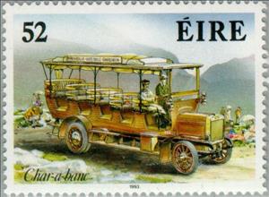 Stamp, Char-a-banc, Ireland,  , Vehicles, Mammals, Cars, Dogs, Omnibuses, Animals (Fauna)