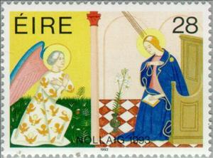 Stamp, The Annunciation, Ireland,  , Biblical Accounts, Christmas, Religion, Angels