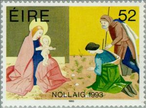 Stamp, Adoration of the Shepherds, Ireland,  , Biblical Accounts, Christmas, Religion