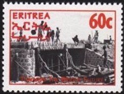 Stamp, Building bridge, Eritrea,  , Bridges