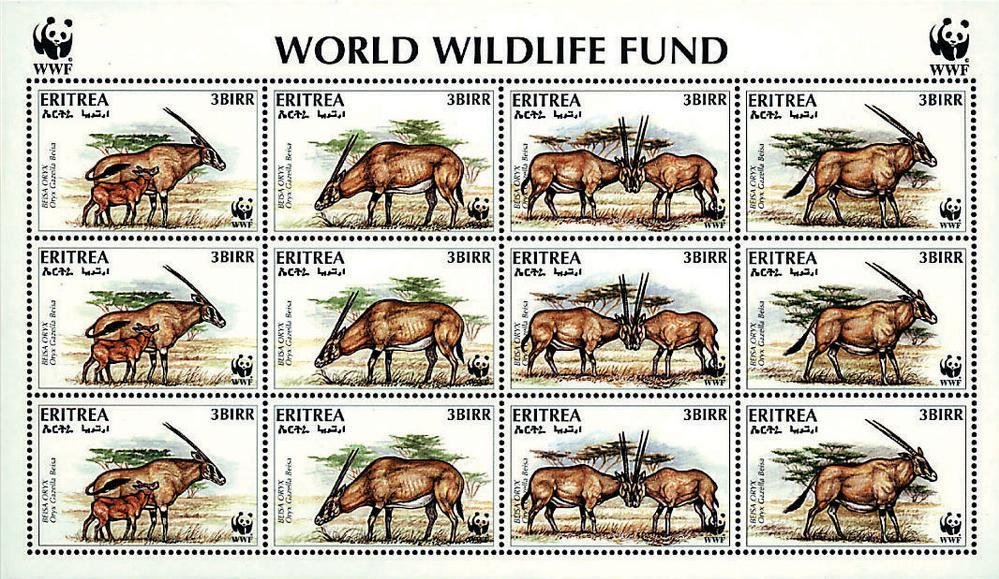 Beisa Oryx (Oryx beisa) Minisheet with 3 Sets