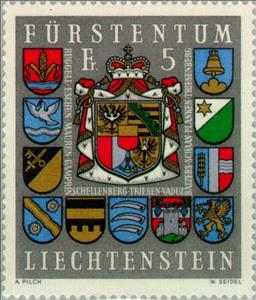 Stamp, Coat of Arms, Liechtenstein,  , Coats of Arms