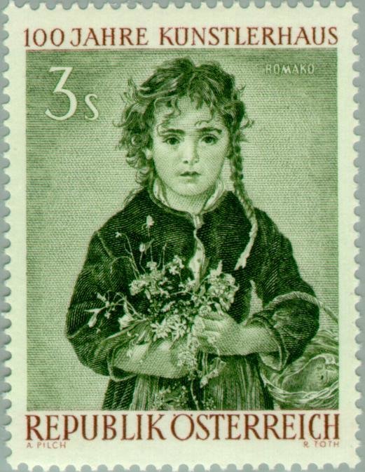 "Girl with Flowers" by Anton Romako