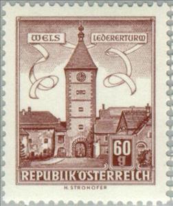 Stamp, Lederer-Tower, Wels (Upper Austria), Austria,  , Towers, Buildings