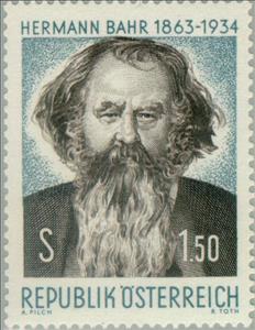 Stamp, Hermann Bahr (1863-1934) poet, by Emil Orlik, Austria,  , Paintings, Literary People (Poets and Writers)