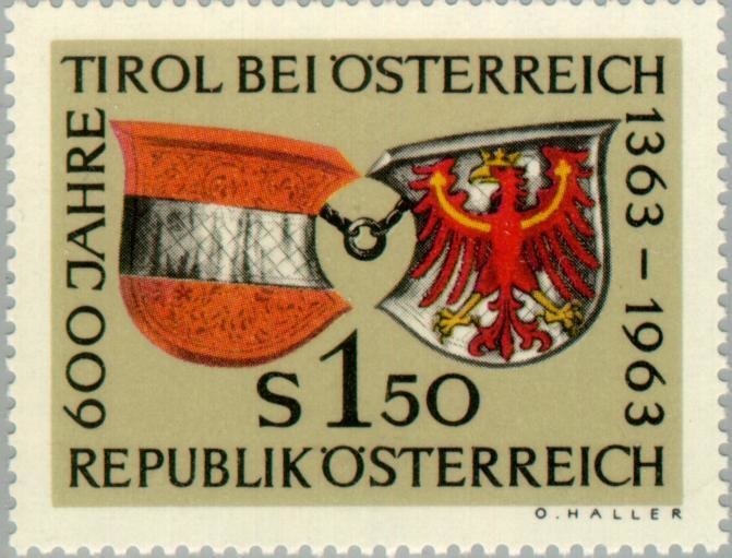 Coat of arms of Austria & Tyrol, connected by a chain