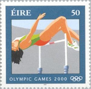 Stamp, Olympic Games 2000.  High Jump, Ireland,  , Sport, Athletics, Olympic Games, High Jump