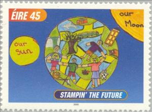 Stamp, Stampin' the future, Ireland,  , Drawings, Globes, Children