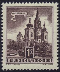 Stamp, Basilica of Mariazell, Austria,  , Churches - Cathedrals - Basilicas - Chapels