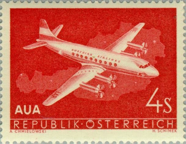 Vickers-Viscount over Austrian outline