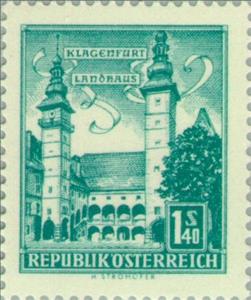 Stamp, State parliament house, Klagenfurt, Austria,  , Government Buildings, Towers, Parliaments, Buildings