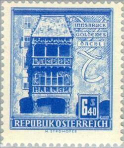 Stamp, Golden Roof House, Innsbruck, Austria,  , Houses, Buildings