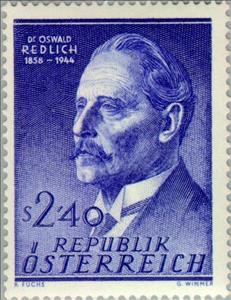 Stamp, Dr. oswald Redlich (1858-1944) historian, Austria,  , Historians