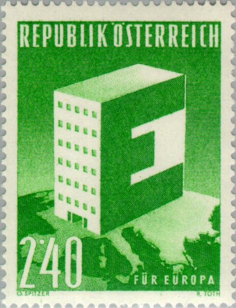 "E" as housing on the European part of the globe