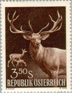 Stamp, Red Deer (Cervus elaphus), Austria,  , Mammals, Hunting, Conferences, Animals (Fauna), Deer