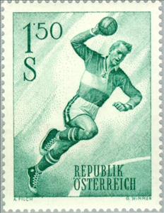 Stamp, Handball Player, Austria,  , Sport, Handball