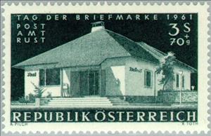 Stamp, Rust Post office, Austria,  , Postal Services, Stamp Day, Buildings
