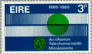 Stamp, ITU Centenary, Ireland,  , Telecommunication, U.I.T., Anniversaries and Jubilees