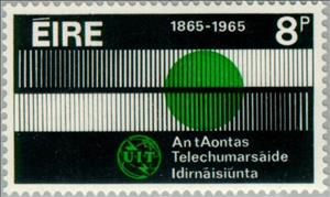 Stamp, ITU Centenary, Ireland,  , Telecommunication, U.I.T., Anniversaries and Jubilees