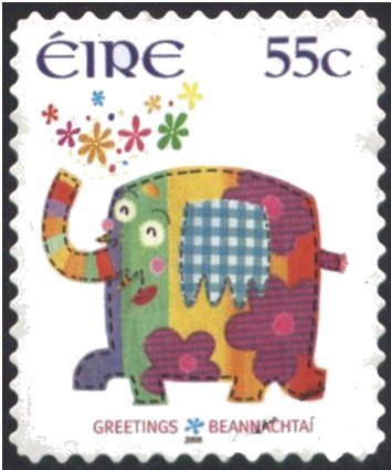 Greetings -Stylized Trumpeting Elephant