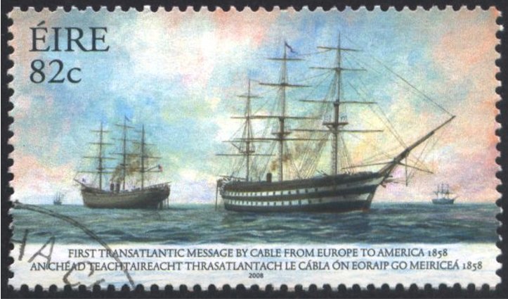 First Transatlantic Message by Cable from Europe to America 
