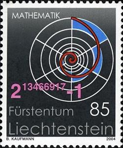 Stamp, Mathematics, Liechtenstein,  